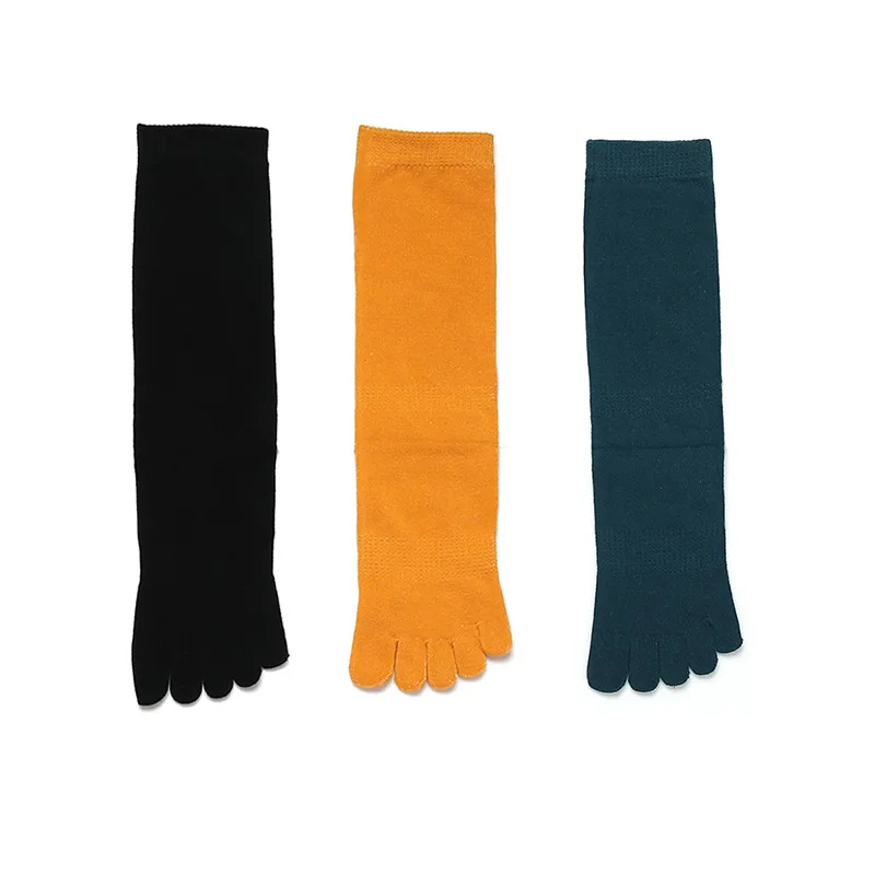 1Black1Yellow1Green 3 пары,, женские хлопковые Дышащие носки с пятью пальцами, Длинные повседневные носки для девочек, длинные носки - Цвет: 1Black1Yellow1Green