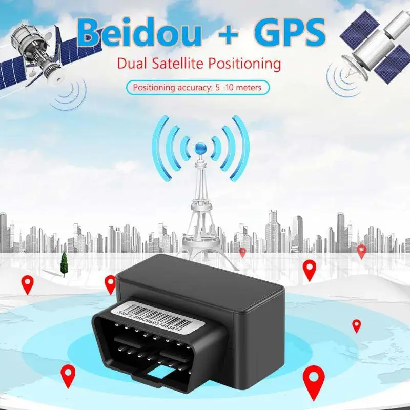 Мини GPS-трекер 16-контактный OBD2 автомобильный Противоугонный трекер OBD II GSM