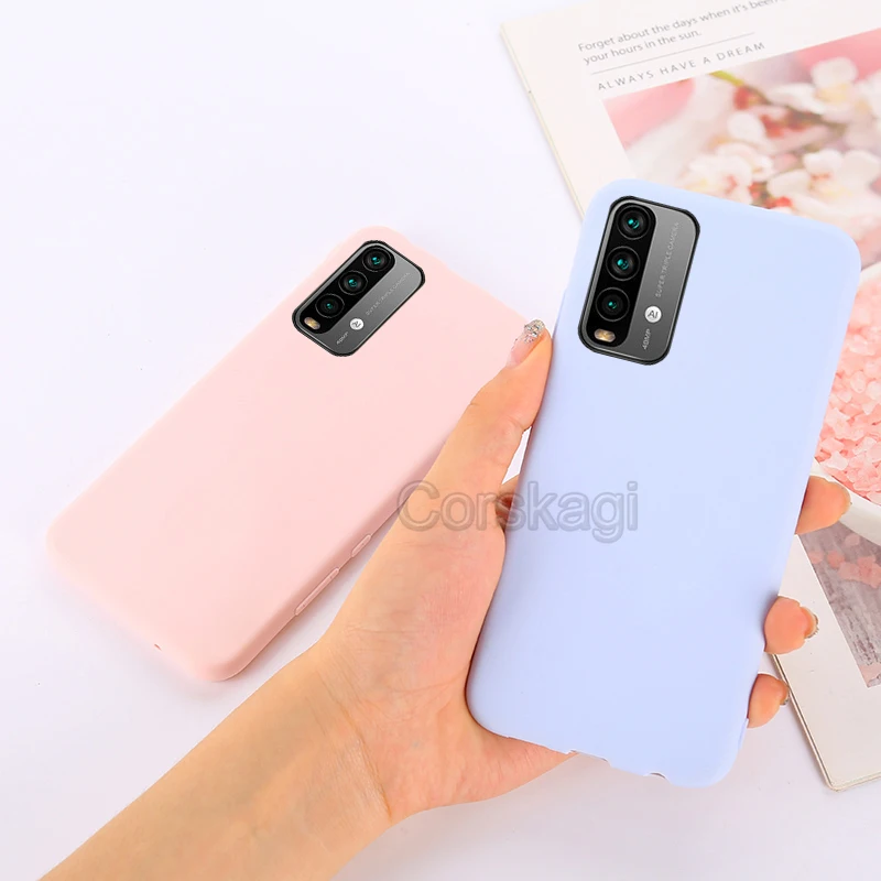 Fashion Matte Liquid Silicone Matte Case for Redmi 9T xiaomi leather case handle