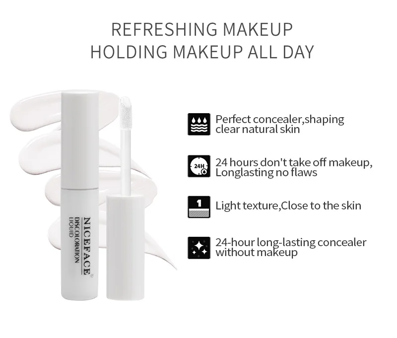 The New Listing NICEFACE Gentle Natural Concealer Liquid Foundation Lasting Makeup Brightening Concealer Moisturizing Liquid