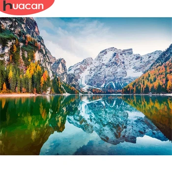 

HUACAN Painting By Numbers Landscape Kit Acrylic Paint On Canvas Modern Wall Art DIY Picture By Numbers Mountain For Living Room