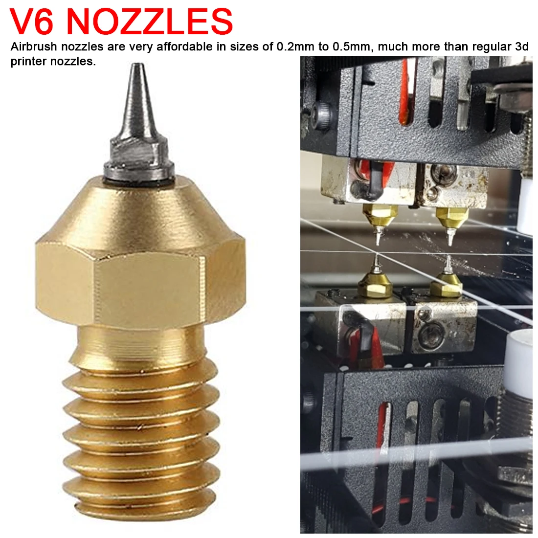 0,2 мм 0,3 мм 0,5 мм A2 насадки из закаленной стали для печати PEI PEEK для V6 Hotend 1,75 мм нити для принтера часть принадлежности для печати