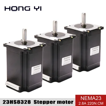

3PCS Nema23 Stepper Motor 57x83mm 2.8A 2.2N.m NEMA 23 23HS8328 315 Oz-in for 3D printer CNC engraving milling machine