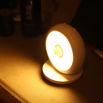 

Wireless Motion Sensor Body Induction Night Light USB Rechargeable Battery Powered LED Night Lamp Auto Sleep