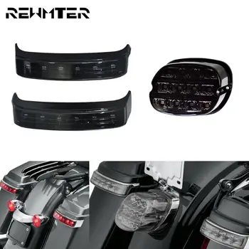 

Motorcycle Touring Saddle Bag Luggage Turn Signal Lights Lamp Black LED Brake Tail Light For Harley Touring Road Street Glide