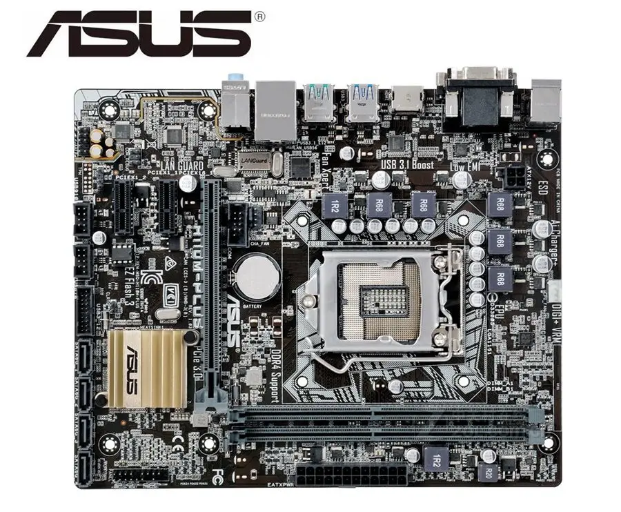 Best Price Desktop Motherboard Used original Asus H110M-PLUS H110 Socket LGA 1151 i7 i5 i3 DDR4 32G SATA3 Micro-ATX