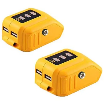 

2Pcs DCB091 Li-on Battery USB Charging Converter 12V DC Output Heated Jackets Adapter for Dewalt 20V MAX Battery