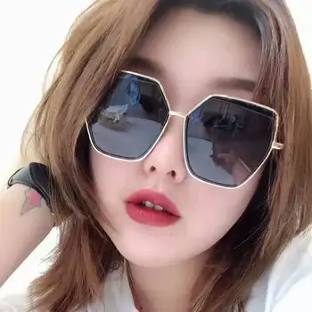 

2020 Street shot large frame sunglasses women's personalized fashion face-covering thin irregular sun glasses