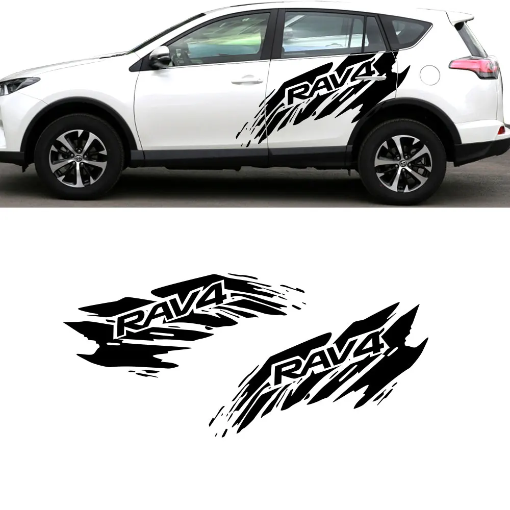Новая спортивная наклейка в полоску, комплект для Toyota RAV4, автомобильные наклейки, автомобильные аксессуары