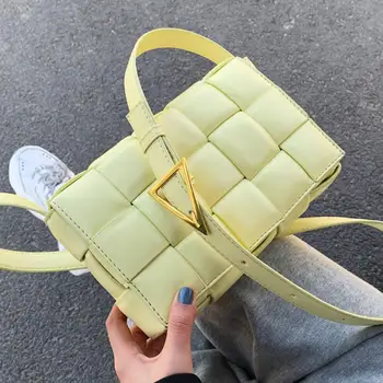

Small Weave Flap Bags For Women 2020 New Good Quality Fashion PU Leather Shoulder Crossbody Bag Female Summer Handbags
