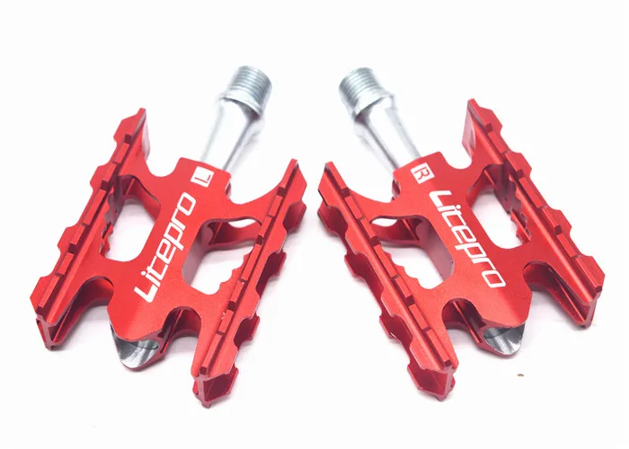 Red LITEPRO 412, складной велосипед, подшипник, педаль, алюминиевый сплав, Ультралегкая, нескользящая педаль, MTB, горный велосипед, дорожный велосипед, педали для велосипеда - Цвет: Red