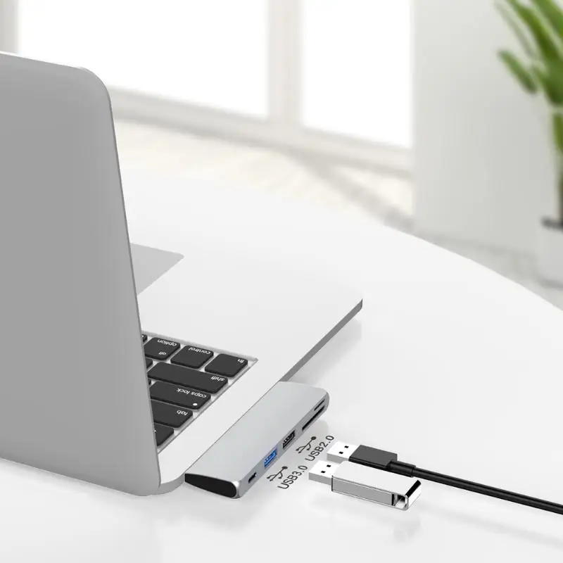 5 в 1 USB C концентратор type-C к USB3.0/USB2.0/PD/TF/карта памяти ридер адаптер