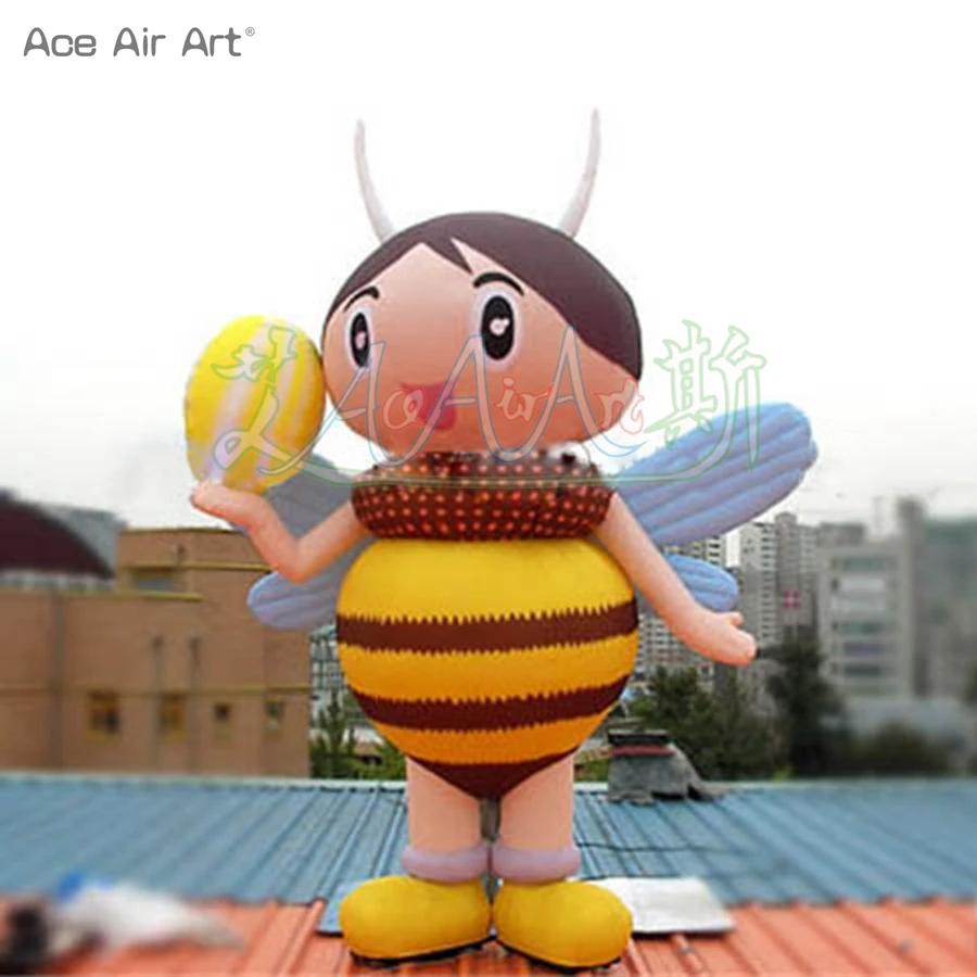 Custom 3 Meters Height Yellow Inflatable Bee Animal Replica For Outdoor Advertising Exhibition/Event Promotion |