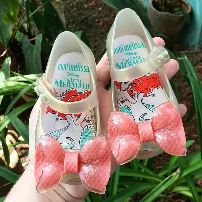Новинка года; прозрачная обувь для девочек с изображением русалки; Детские пляжные сандалии; нескользящие сандалии для принцессы; SH19107