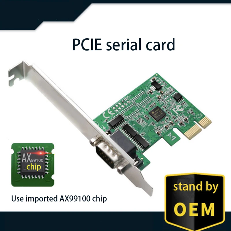 

AX99100 chipset PCIe serial card RS232 RS-232 serial port and connector COM expansion card