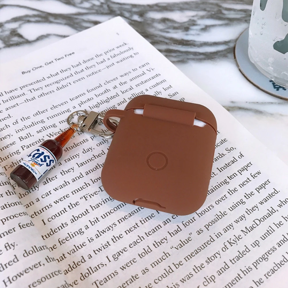 Подвеска в виде бутылки вина брелок декоративный силикон чехол для Apple Airpods 1/2 Bluetooth наушники анти-осень чехол сумка