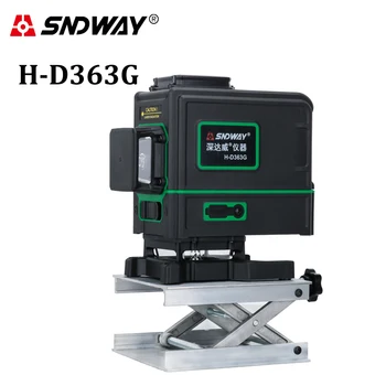 

SNDWAY Laser Level 3D 12 Lines Green Beam Self-leveling Horizontal & Vertical 360 Degree Rotary Cross Sticker Laser Leveler