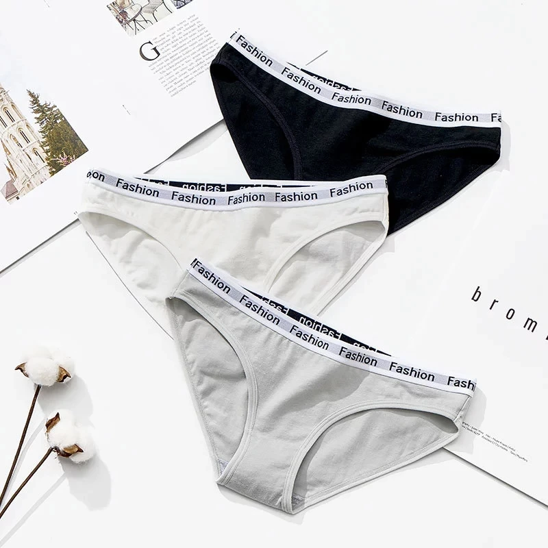 

3 Pcs Underwear For Women Panties Soft Cotton knickers Sport Briefs Woman Intimate Underpants Fashion Plus Size Ladies Thong