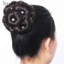 5 цветов женский парик вьющиеся волосы невесты макияж булочка цветы шиньон