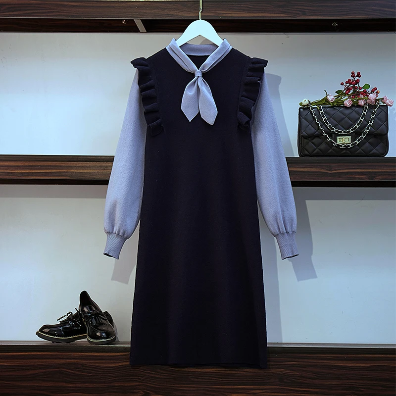 

Actual Shot Of Women's Knitted Dresses, Women's Medium And Long Sweaters And Skirts In 2019