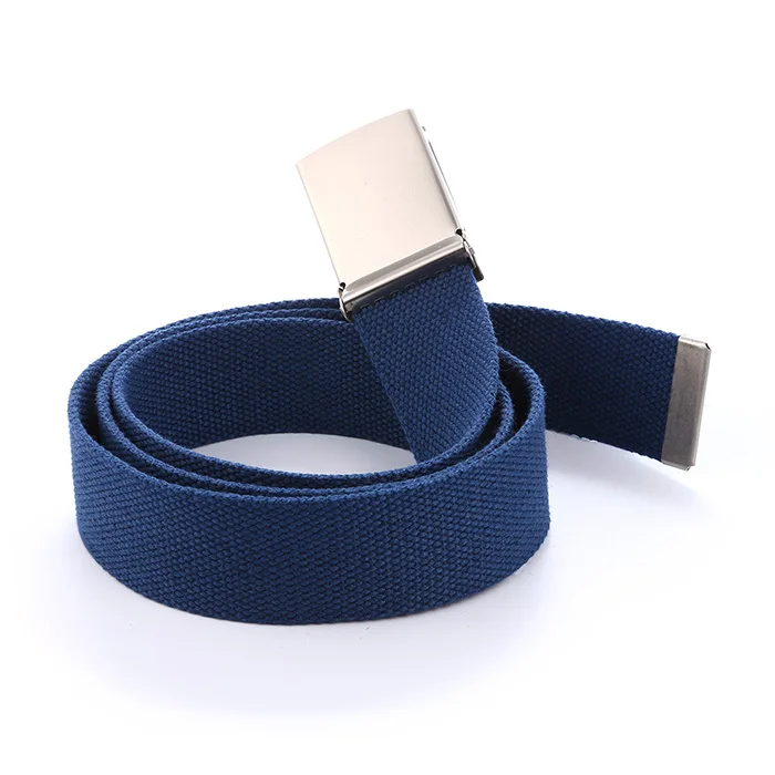 FINEJO Canvas Waistband Plain Men Belt Casual Man Belt Waist Fashion Solid Candy Color Webbing Strap Male Belts