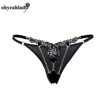 

Ohyeahlady String Sexy 2 colors With Metal Chains Micro Thong XXXL Women Thongs G Strings Sexy Tangas Lace Underwear PJ5109