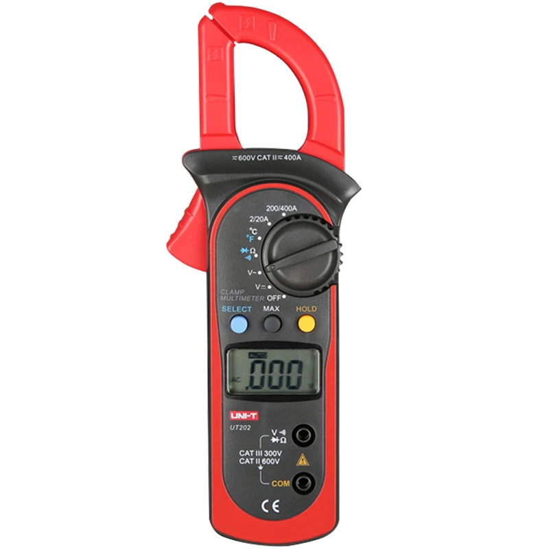 UNI-T UT201 UT202 UT202A Одноместный AC цифровой клещи Ручной электрик AC и DC клещи