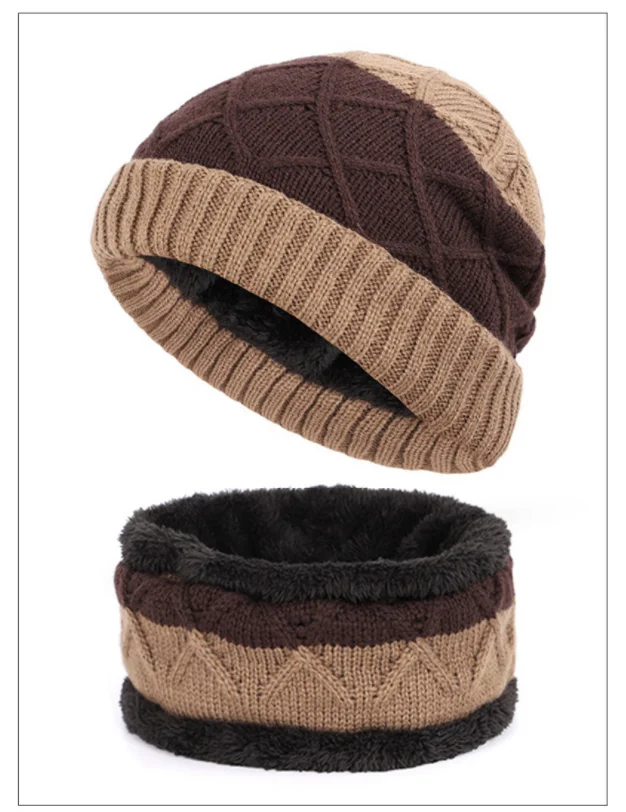 Зимние шапки Skullies Beanies, зимние шапки бини для мужчин и женщин, шерстяной шарф, шапки, Балаклава, маска, вязаная шапка - Цвет: Khaki 5