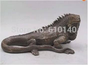 1" Дикие животные рептилия арт бронзовая Игуана статуя