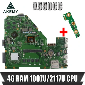 شراءAkemy X550CC لوحة الأم للكمبيوتر المحمول For Asus A550C X550CL R510C اختبار اللوحة الرئيسية الأصلية 4G RAM 1007U/2117U CPU GT720M