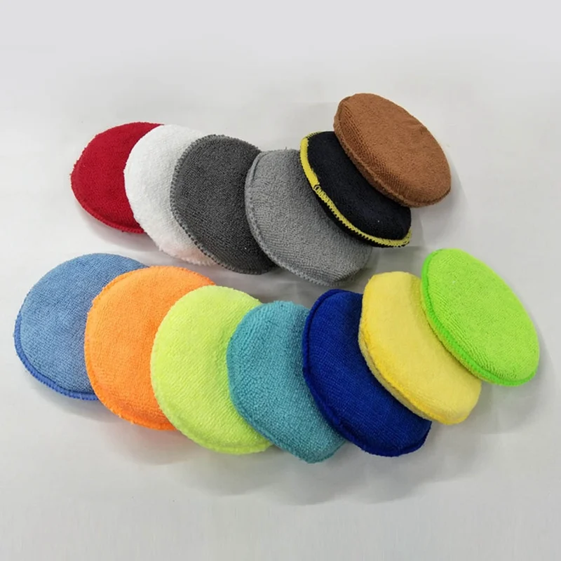 10Pcs/Set Universal Vehicle Car Waxing Polish Microfiber Foam Sponge Applicator Clean Detailing Pads For Car Paint Care