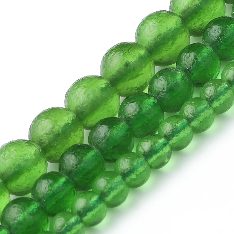 Perle Di Cristallo Di Moldavite Di Energia Verde Opaca Perline Rotonde Di Vetro Di Meteorite Ceco Per Gioielli Che Fanno Braccialetti Di Fascino Fai D