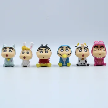 

6pcs/set 6cm PVC Crayon Shinchan Figure Toy, Cute Crayon Shin Chan Action Figure Models Cartoon Anime Kid Toys gifts
