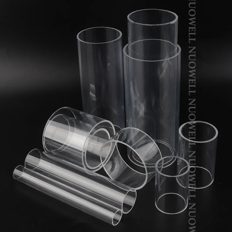 1Pc 49~50cm Long O.D 16~110mm Transparent Acrylic Pipe PMMA Organic Glass Tube Aquarium Accessoires Pipe Fittings Acrylic Tube