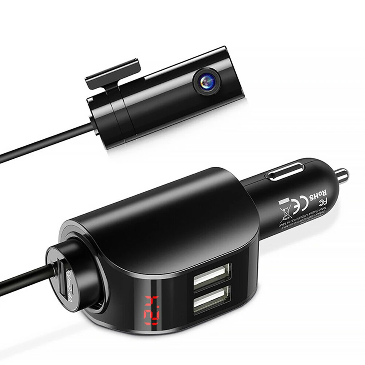 Автомобильное зарядное устройство с двумя USB портами 3 1 а мобильный телефон 12 24 в