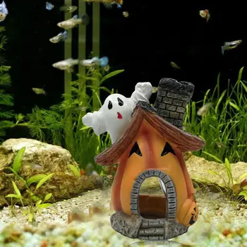 

Aquarium Landscaping Furnishing Decoration Safe Non-Toxic Fish Tank Artificial Resin Ornament Big Octopus Pumpkin Haunted House