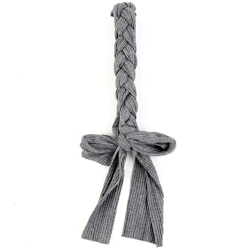 Geebro Women Ribbed Braid Headband Tie dyeing Hair Accessories New Ladies Denim Boho Hair Ties Hairband Turban Christmas - Цвет: dark gray