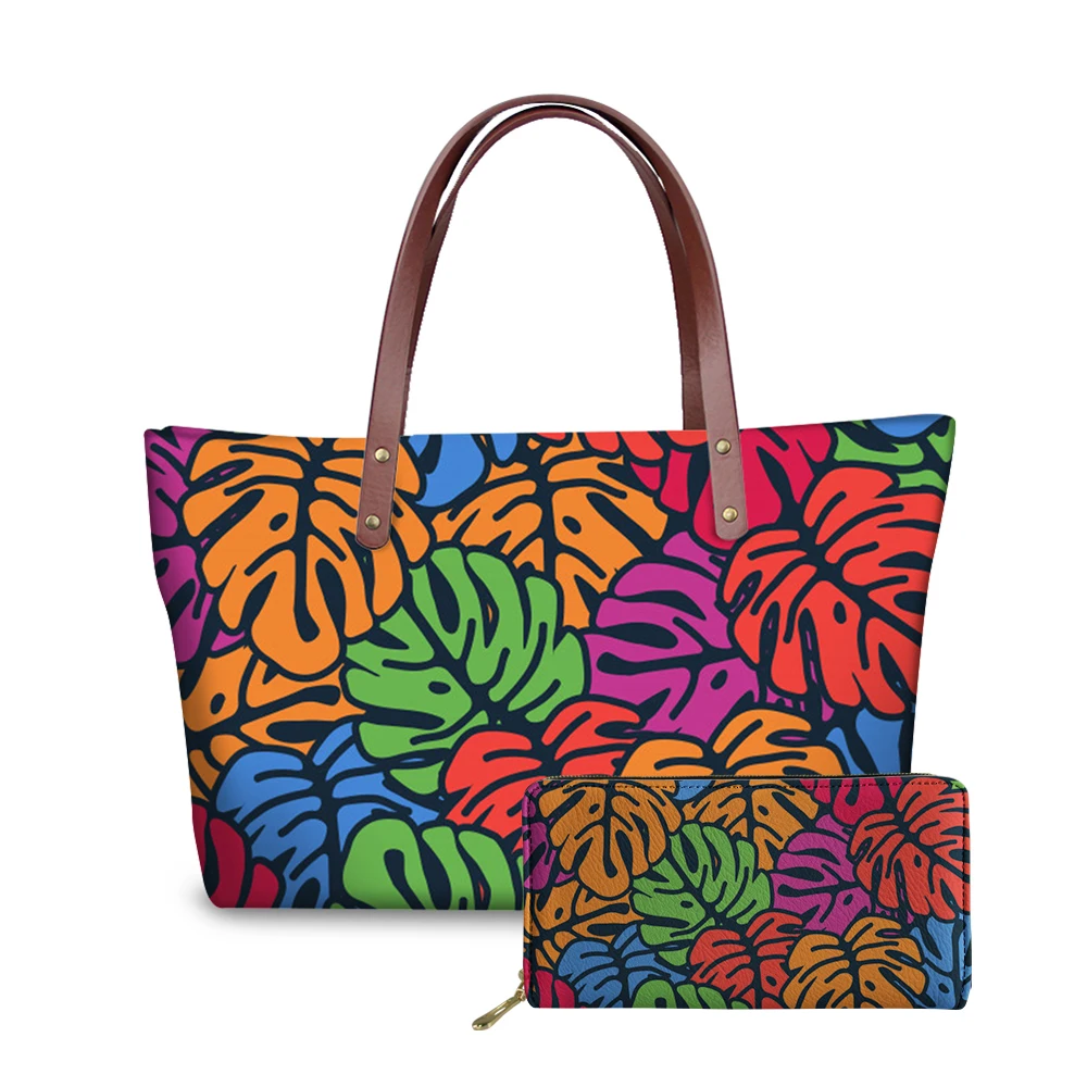 Женские повседневные сумки с тропическим рисунком, большие вместительные сумки через плечо для дам, сумочка-мессенджер, тоут, дропшиппинг