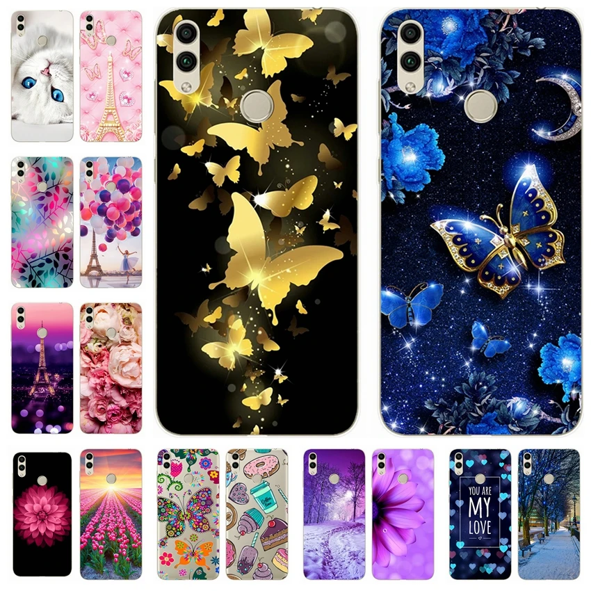 Silicone Cover For Huawei honor 8c 8x Case Printing Cute Phone for Fundas Coque bumper Back |