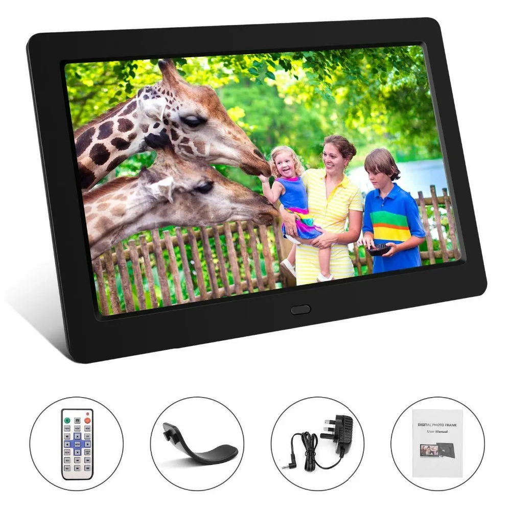 10 дюймов HD ips lcd 1280*800 цифровая фоторамка будильник MP3 MP4 видео плеер с дистанционным управлением цифровые рамки для фотографий