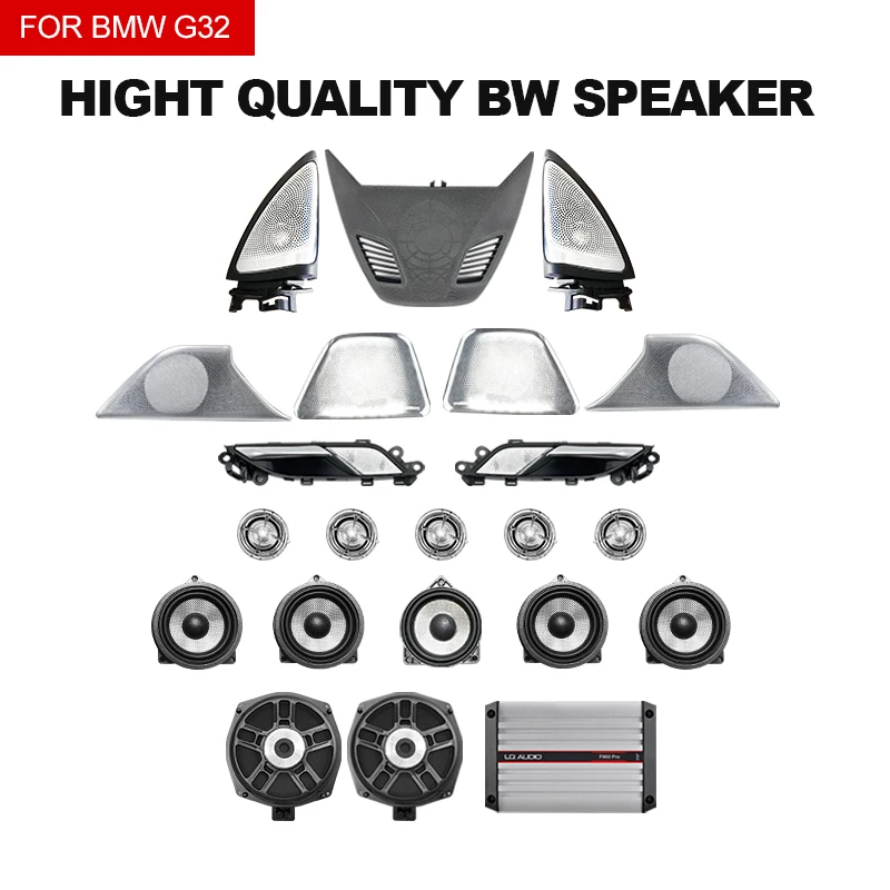 BMW 6GT G32 용 자동차 LED 스피커, 전면 후면 도어 글로우 트위터, 야광 야간 조명 트림, 서브 우퍼 오디오 스피커 경적 커버