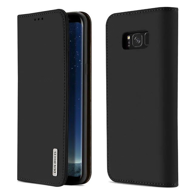 Black Чехол DUX DUCIS из натуральной кожи для samsung Galaxy S8, винтажный Магнитный Флип-кошелек, чехол для телефона samsung S8 Plus S8+ Coque - Цвет: Black