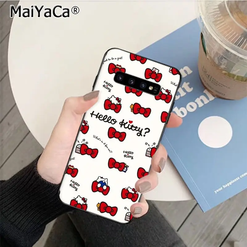 MaiYaCa милый розовый чехол с рисунком hello kitty для телефона samsung S9 S9 plus S6 edge plus S7 S7edge S8 S8plus S10 S10 plus - Цвет: A6