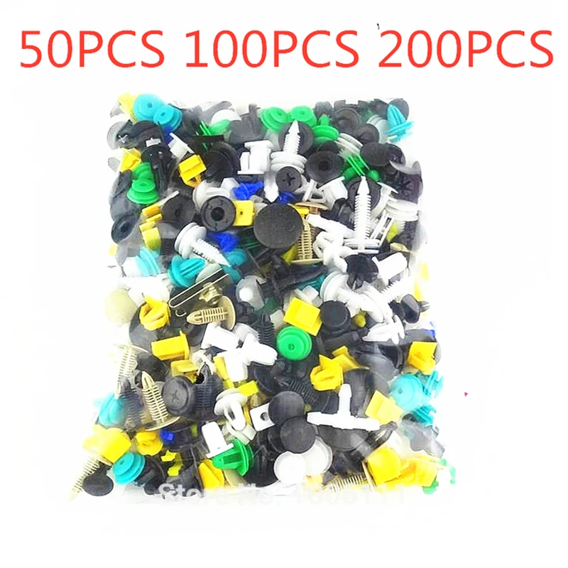 200Pcs Random Mixing Universal Car Fender Plastic Clips Bumper Interior Decoration Auto Fastener