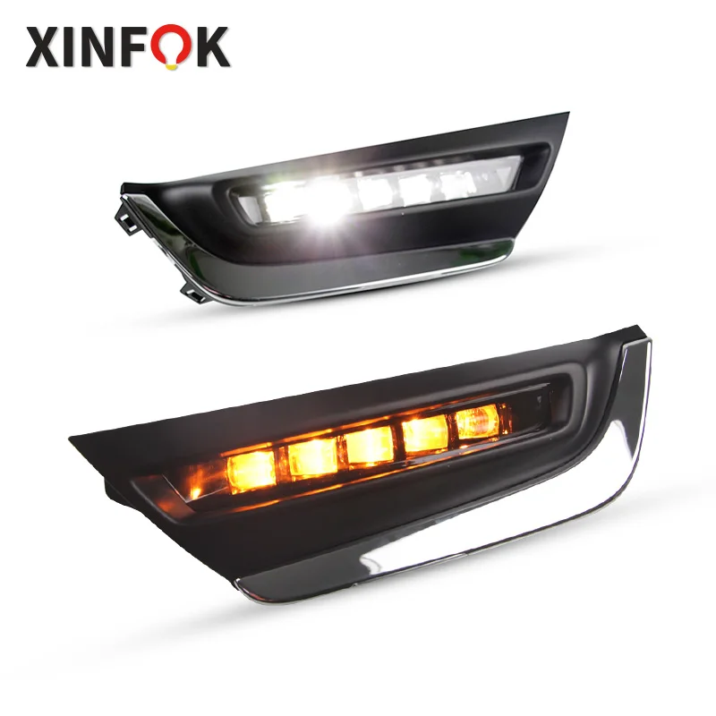 2pcs Led Drl Led Daytime Running Light Bumper Signal Light Fog Lamp
