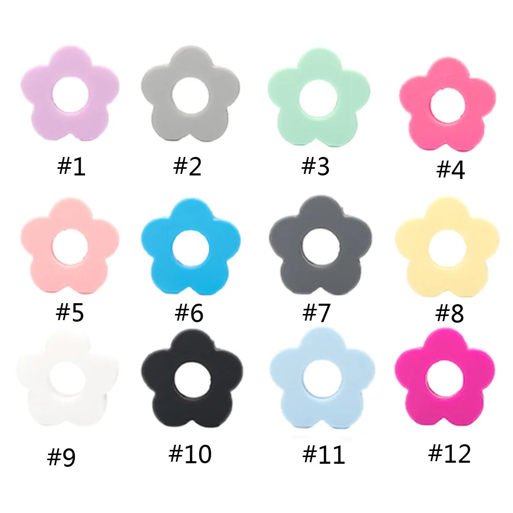 10Pcs Choose 10 шт., силиконовые бусины в форме подсолнуха, перле, 20 мм, DIY, ожерелье для кормления ребенка, бусины, перле, Силиконовые Зубные игрушки, игрушки для прорезывания зубов, подарки - Цвет: 10Pcs Choose