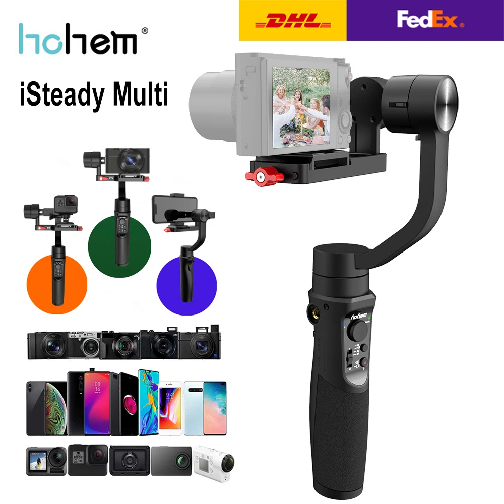 

Hohem iSteady Multi 3-Axis Handheld Gimbal Stabilizer for Mirror Camera Gopro Hero Action Smartphone DJI Osmo PK Zhiyun Crane M2