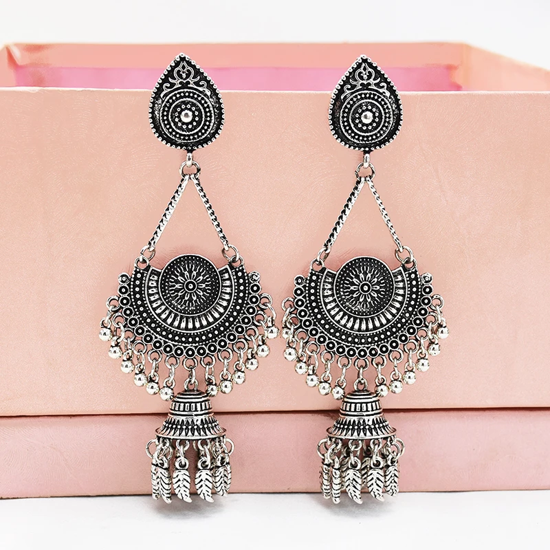 Idealway Indian Jhumka богемные серьги в виде капель Этническая Цыганская Винтажные из