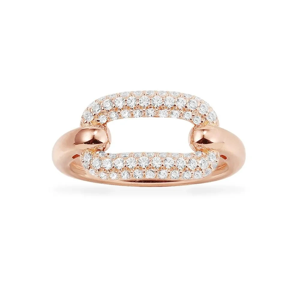 Fashion Charm Sterling Silver Copy 1:1 Replica,White Chain Link Burgundy Chain Link Ring Monaco Luxury Jewelry Gift