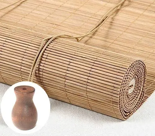 12pcs Brown Wood Tassel for Window Blinds White Cord Knobs Wooden Hanging Ball Pulls for Curtain Craft 4